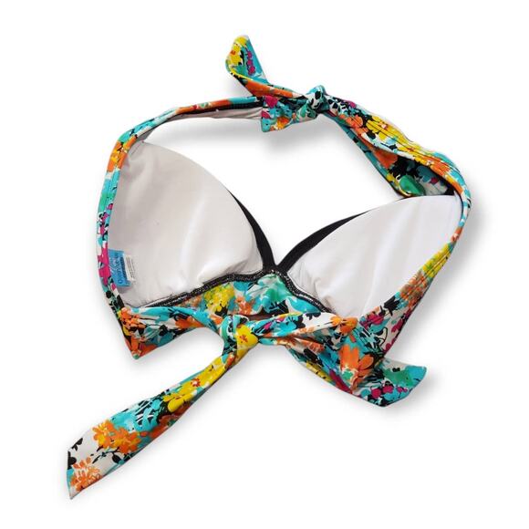 Ocean Avenue Swimwear Multi Colored Floral Padded Bikini Swim Top Adjustable Tie - Picture 2 of 5